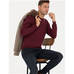 Bordeaux Slim Fit Bicycle Neck Basic Knitwear Казах