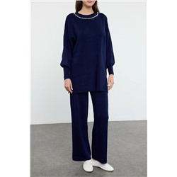 Navy Blue Pearl подробный свитер Trico Set Tedaw25us00023