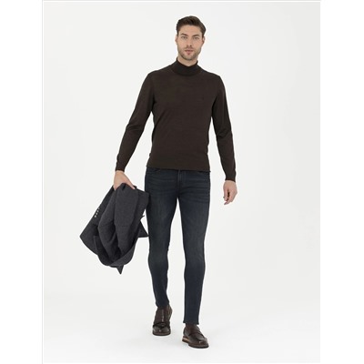 Brown Slim Fit Fisherman воротнич