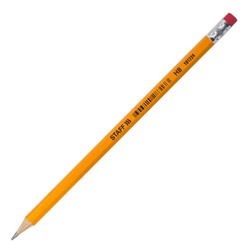 Карандаш чернографитный STAFF "EVERYDAY" BLP-724, 1 шт., НВ, с ластиком, корпус желтый, 181724