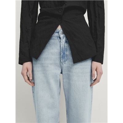 Jeans tiro medio wide leg full length