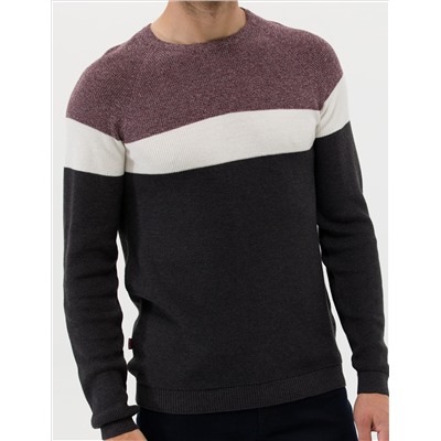Bordeaux Slim Fit Bike Yaka Knitwear Свитер