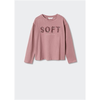 Camiseta manga larga textura -  Niña | MANGO OUTLET España