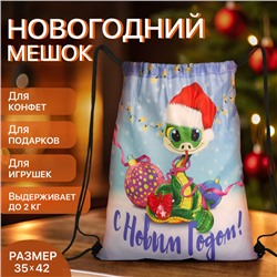 Мешок для подарков новогодний на шнурке «Змея», символ года, цвет разноцветный