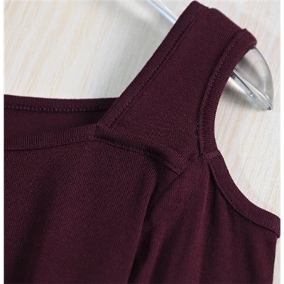 Футболка из мягкой шерсти Tencel с косым вырезом и открытыми плечами
