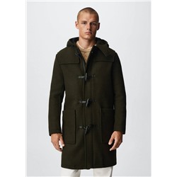 Abrigo lana reciclada capucha -  Hombre | MANGO OUTLET España