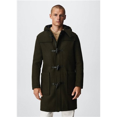 Abrigo lana reciclada capucha -  Hombre | MANGO OUTLET España