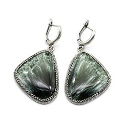 Серьги серафинит "Грация" 27*33мм.