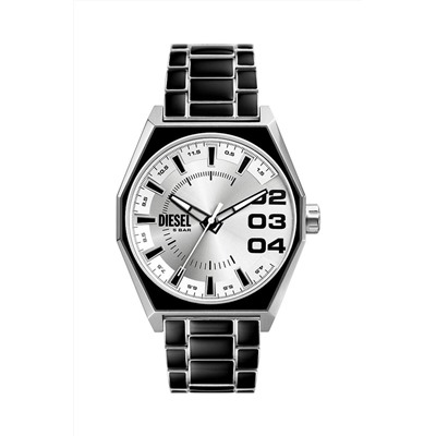 Reloj de cuarzo de acero - Negro y plateado