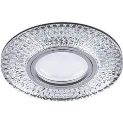 Нарушена упаковка!   Светильник встраиваемый с LED подсветкой Feron CD943 потолочный MR16 G5.3 прозрачный, хром 32991