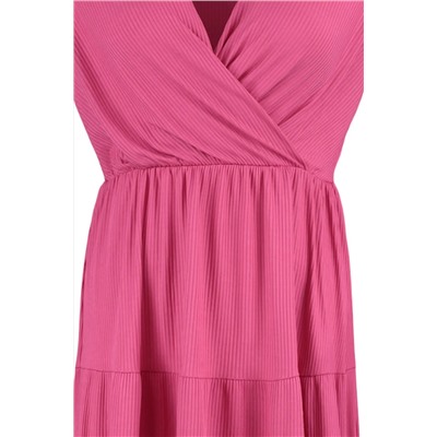 Fuchsia v -neck Stakter вязание платья большого размера TBBSS22EL1638