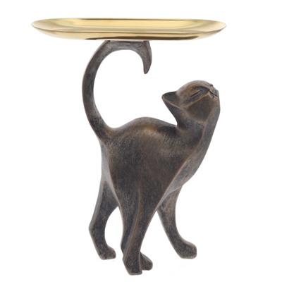 Фигурка декоративная "Кошка" с подносом, L17,5 W8,5 H22,5 см