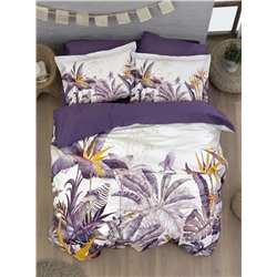 Постельное белье Карвен (сатин 3D) евро Palm Garden purple