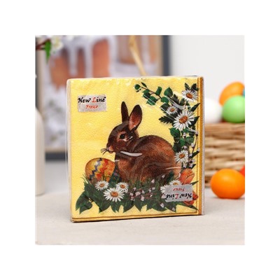 Пасхальные салфетки бумажные New Line Fresco «Пасхальный кролик», 2 слоя, 33х33 см, 20 шт