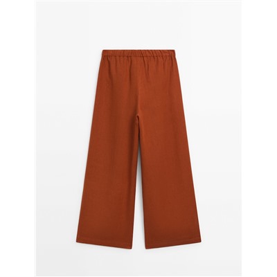Pantalón 100% lino cintura elástica