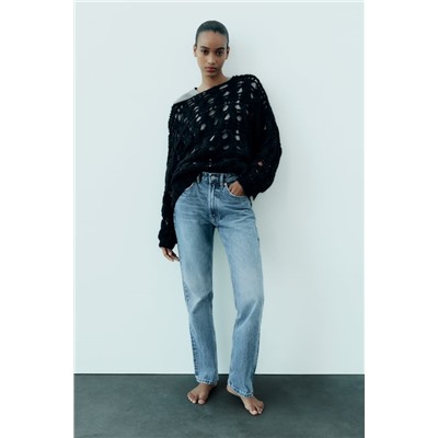 JEANS TRF RECTOS TIRO ALTO