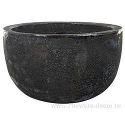 Кашпо керамика Nobilis Marco "S-black Round", D43хH27 см