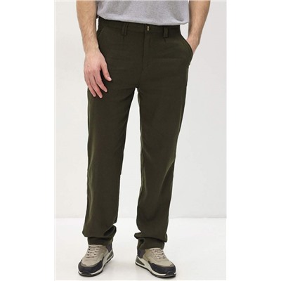 Брюки лен P111-0853 khaki