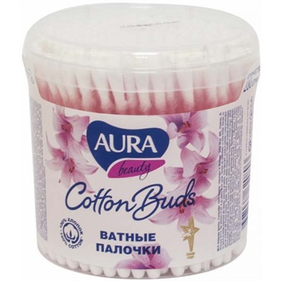 Ватные палочки Aura (Аура), в стакане, 200 шт