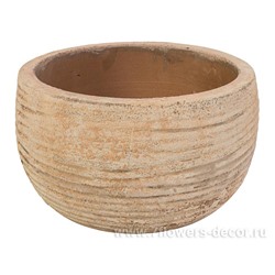 Кашпо терракота Nobilis Marco "Аnterra Rib Round", D29хH17 см