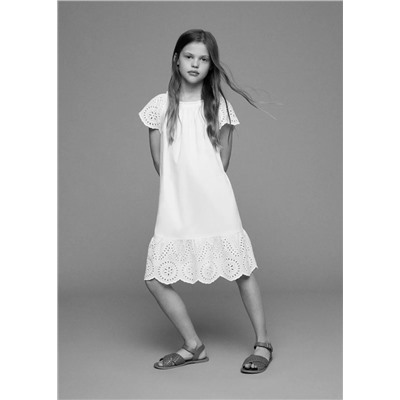Vestido bordado suizo -  Niña | MANGO OUTLET España