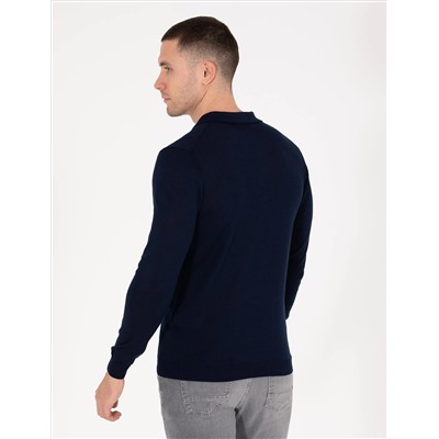Navy Blue Slim Fit Polo воротниц.