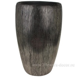 Кашпо полистоун "Dark silverVase", D41хH68 см с тех.горшком