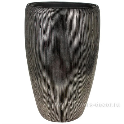 Кашпо полистоун "Dark silverVase", D41хH68 см с тех.горшком