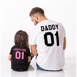 Футболки для папы и дочки "Daddy and Daddys girl"