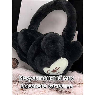 Меховые наушники Мики Маус детские 2-14 лет регулируемые Арт 8Б тип 2
