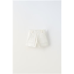 FALDA BERMUDA CON ALGODÓN Y LINO TRUE NEUTRALS