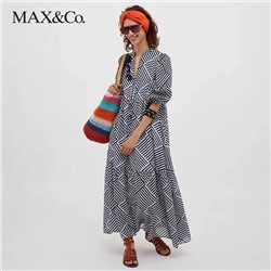 Ma*x&C*O   ❤️  экспорт в Россию 🇷🇺 кстати цена на Lamoda  25 000 - 35 000 😁 платье длинной maxi; тонкое и легкое! Круглый V- образный вырез с завязками для регулирования размера выреза✅  начало продаж 22.04 в 10:00