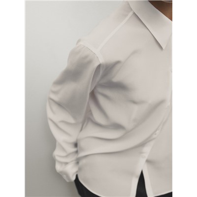 Camisa fluida crepe 100% seda