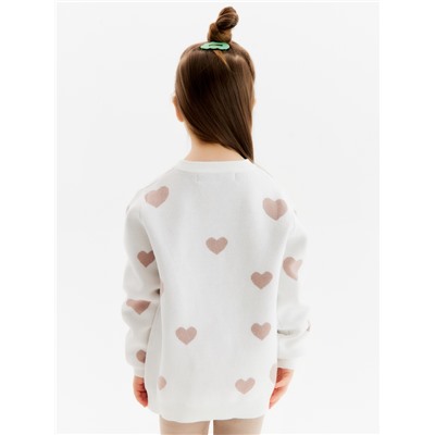 Джемпер детский KAFTAN Love, размер 34 (122-128 см), бежевый