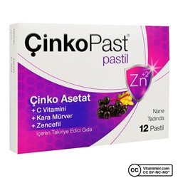 Zincpast Леденцы с мятой и имбирем и черной бузиной 12 шт.