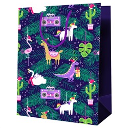 Пакет подарочный 18*23*10см MESHU "Новогодние игрушки", ламинированный