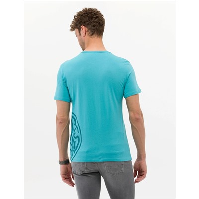 Blue Slim Fit Printed Bike Bike T -For