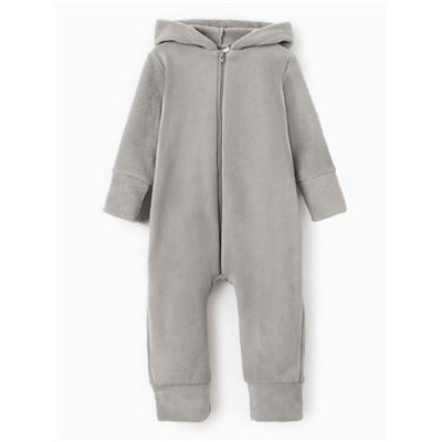 Комбинезон флисовый детский MINAKU: Fleece Soft, цвет серый, рост 122 см
