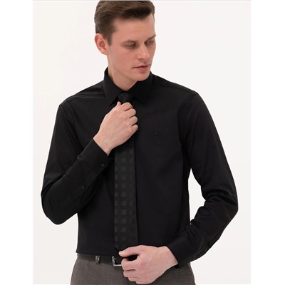 Классическая рубашка с длинным рукавом Black Slim Fit