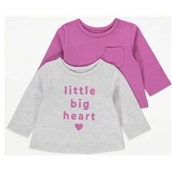 Little Big Heart Long Sleeve Tops 2 Pack