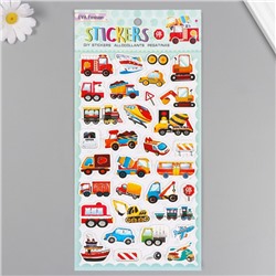 Наклейки для творчества бумага "Спецтехника" 15х30 см
