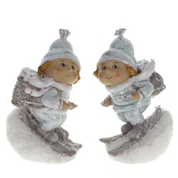 Фигурка декоративная "Ребёнок на лыжах", L8 W6 H14 см, 2в.