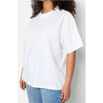 Белый воротник Ribanı Wide Basic Basic Basic Flothing Fit Fit Tbbss23bf00017