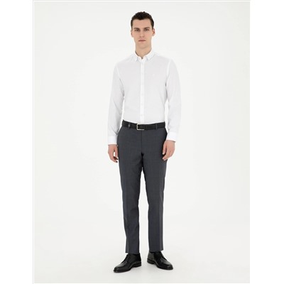 Темно -синяя тканевые брюки Slim Slim Fit