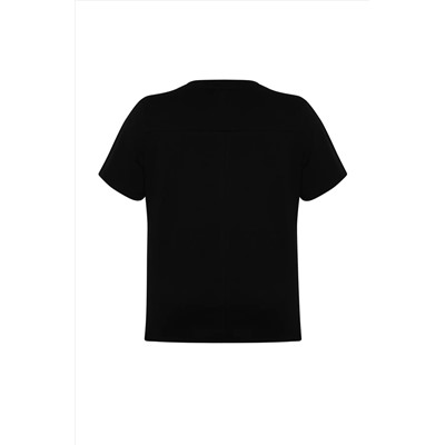 Black Biye подробный 100 %хлопчатобумажный футболка TBBSS24BF00021