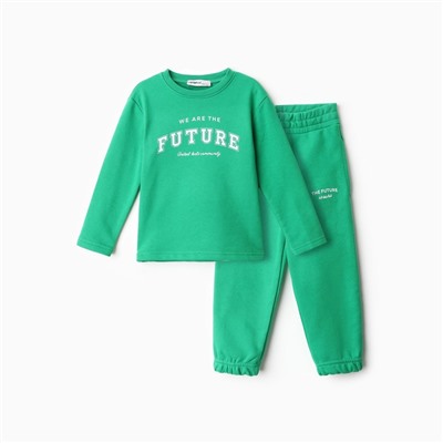 Костюм детский (лонгслив, брюки) KAFTAN Future р.38 (146-152), зеленый