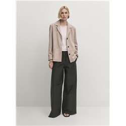 Pantalón wide leg cintura elástica
