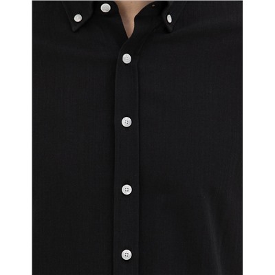 Black Slim Fit рубашка с длинным рукавом