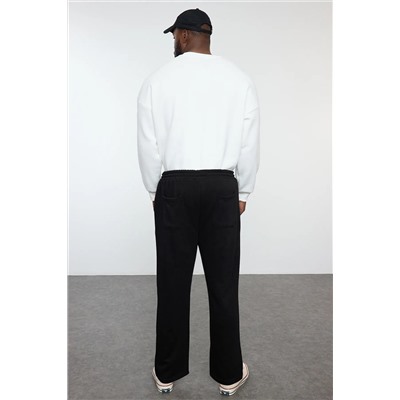 Black Straight Fit Базовый большой спортивный костюм Six Tmnaw25aj00007
