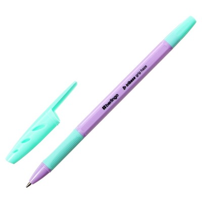 Ручка шариковая Berlingo Tribase grip haze, стержень синий 0.7 мм, грип, корпус МИКС